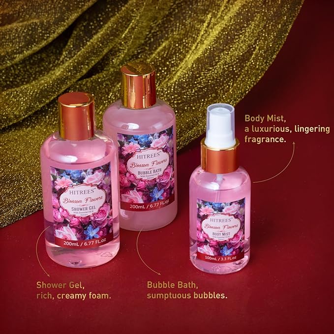 Gifts For Women Gift Basket – 9 Piece Set of ROSE JASMINE Home Spa Set, Friendship Gifts, Shower Care Set - Bath Pampering Package, Bath Gift Set for Her, Mom, Mothers Day,Christmas Gift for Women