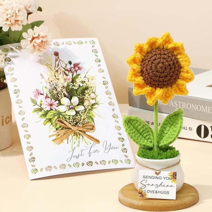 Self Care Gifts for Women Birthday Spa Care Package, Get Well Soon Sympathy Gift Baskets, Inspirational Mothers Day Gifts for Mom Wife Sister Grandma, Thinking of You Hug In A Box Sunflower Gifts