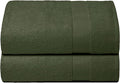 Belizzi Home Premium Cotton Oversized 2 Pack Bath Sheet 35x70-100% Pure Cotton - Ideal for Everyday use - Ultra Soft & Highly Absorbent - Machine Washable - Olive Green