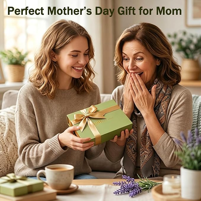 Mother’s Day Gift for Mom – Face Roller & Gua Sha Facial Tool in Premium Box – Wooden Face Massage Tool for Relaxation & Self Care, Stress Relief Gift for Women & Her