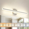 JUSHENG Brushed Nickel Vanity Lights for Bathroom, 5CCT Dimmable Vanity Light Bar, Modern LED Bathroom Lighting Fixtures Above Mirror 32'' Inch 24W