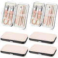 Hanaive 6 Set Manicure Set 48 Pcs Nail Clippers Pedicure Kit Gift for Mother's Day 8 in 1 Stainless Steel Grooming Kit Professional Nail Care Tools with Luxurious Travel Case for Men Women(Rose Gold)
