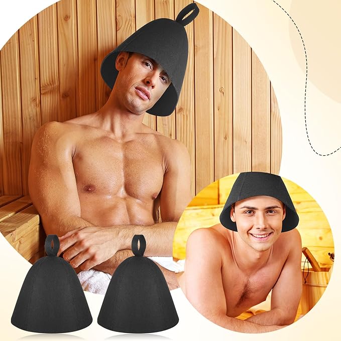 JaGely Sauna Hat for Men Women Sauna Hat Vaporarium Cap Russian Banya Cap for Bath House Accessories