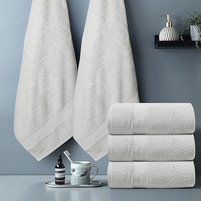 Softolle 100% Cotton Luxury Bath Sheets - Pack of 2 (35" x 70") | Super Soft, Quick-Dry & Highly Absorbent Towels for Bathroom, Home, Spa & Gym (White)