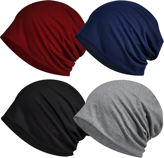 Women's Summer Beanie for Men Hat Boho Hats Adult Dwarf Hats Chemo Cap Cancer Headwear Caps Baggy Skull Sleep Cap Nightcap