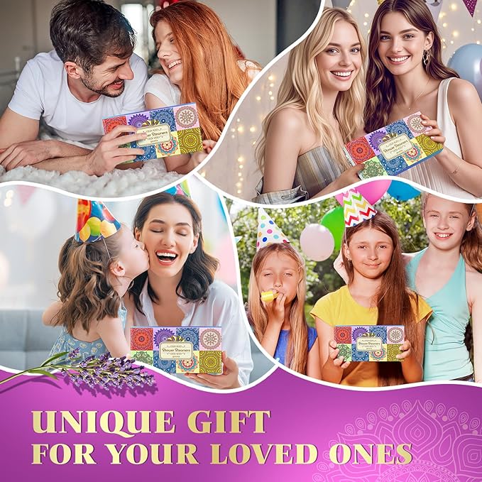 Qivatex Shower Steamers Aromatherapy, Mothers Day Gifts for Mom, Teacher Appreciation Gifts, Birthday Gifts for Women Wife Mom Teen Girls, SPA Relaxation Shower Bombs, Bath Bombs Cosmetic Bath Salts