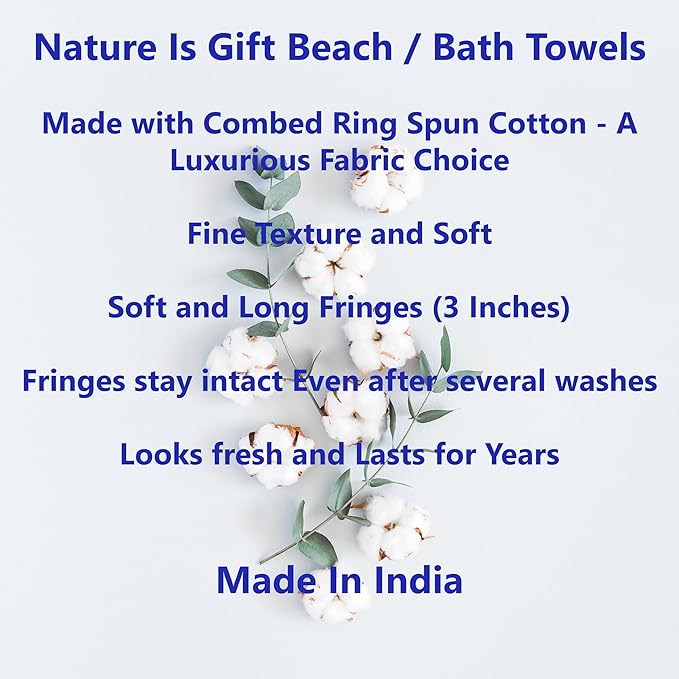 Beach Towel 100% Cotton Turkish Beach Towel Adult 38x70 Inch Pre-washed Absorbent Extra Large|Sand Free Quick Dry BathTowels|Lightweight Blanket|Travel Cruise Camping Spa Gym Yoga Towel|Coral Quartz
