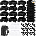48 Pcs Spa Party Supplies Sleepover Essentials Gift for Mother's Day Spa Headband Plush Eye Mask Claw Clips Organza Bag for Women Adult Slumber Party Supplies (Black)