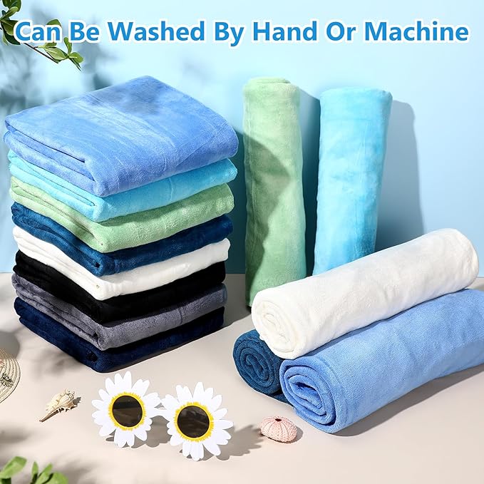 SmoothNovelty 16 Pack Microfiber Bath Towels Bulk 27'' x 60'' Oversized Beach Towel Highly Absorbent Extra Large Soft Drying for Shower Pool Salon Sauna Bathroom Gym Party (Simple,Multicolor)