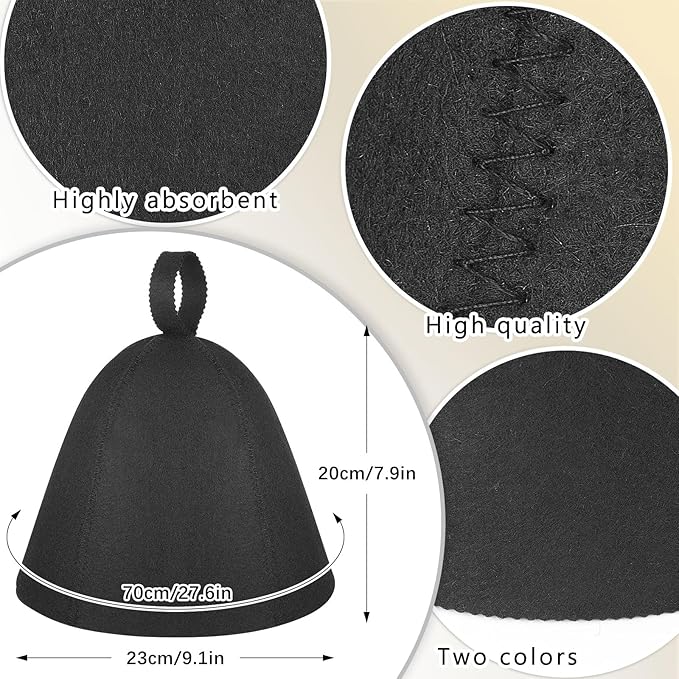 JaGely Sauna Hat for Men Women Sauna Hat Vaporarium Cap Russian Banya Cap for Bath House Accessories