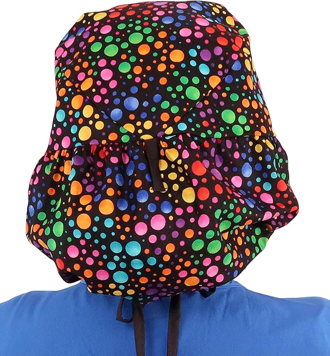Sparkling EARTH Big Hair Ponytail Classic Surgical Style Scrub Working Cap - Made in The USA!!!