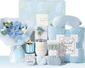Mothers Day Birthday Gifts for Women Self Care Package Get Well Soon Gift Baskets, Thinking of You Sympathy Spa Gift Set w/ Crochet Flower Bouquet, Unique Gifts for Women Mom Sister Grandma Friends