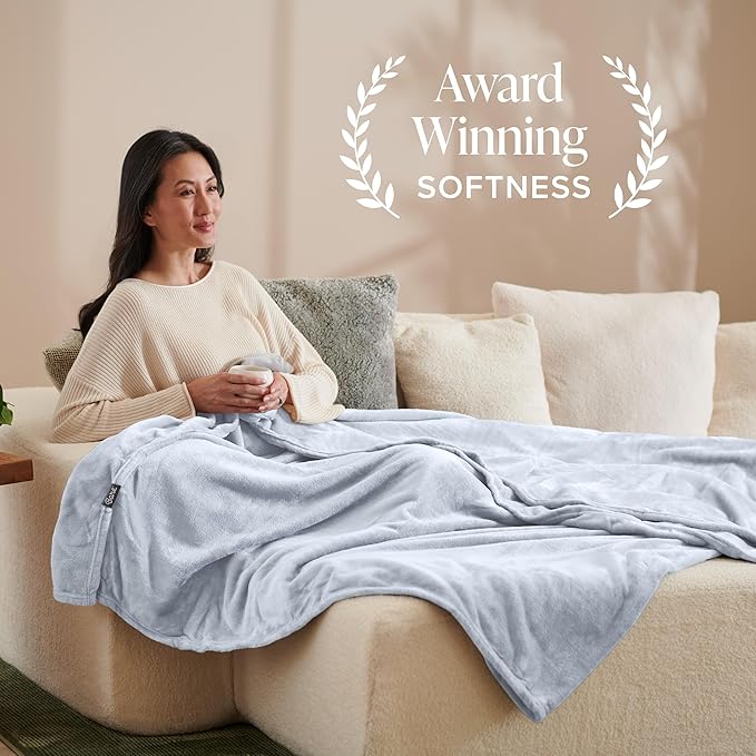Bare Home Fleece Blanket - Twin/Twin Extra Long - Ultra-Soft Lightweight for Bed, Sofa, and Couch - Luxury Microplush - Cozy Warm Blanket (Twin/Twin XL, Blue Mist)