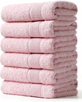 Aibaser Hand Towels-16x30inch - Lightweight and Highly Absorbent Hand Towels for Bathroom, Travel, Gym, Shower and Spa (Pink)