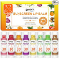 DMSKY SPF 30 Lip Balm Bulk 32 Pack, Clear Lip Sunscreen No White Cast, Broad Spectrum Sunblock for Lips with Vitamin E & Coconut Oil - Beach Essentials & Travel Size