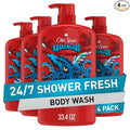 Old Spice Cleansing Body Wash for Men, 3X Defense, 24/7 Shower Fresh with Lasting Scent, 2-in-1 Body & Face Wash, Krakengard with Deep Ocean Scent, 33.4 (Pack of 4)