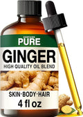 100% Pure Ginger Oil - 4 Fl Oz Ginger Essential Oil for Hair, Skin, Diffuser, Aromatherapy & DIY Soap Making Scent
