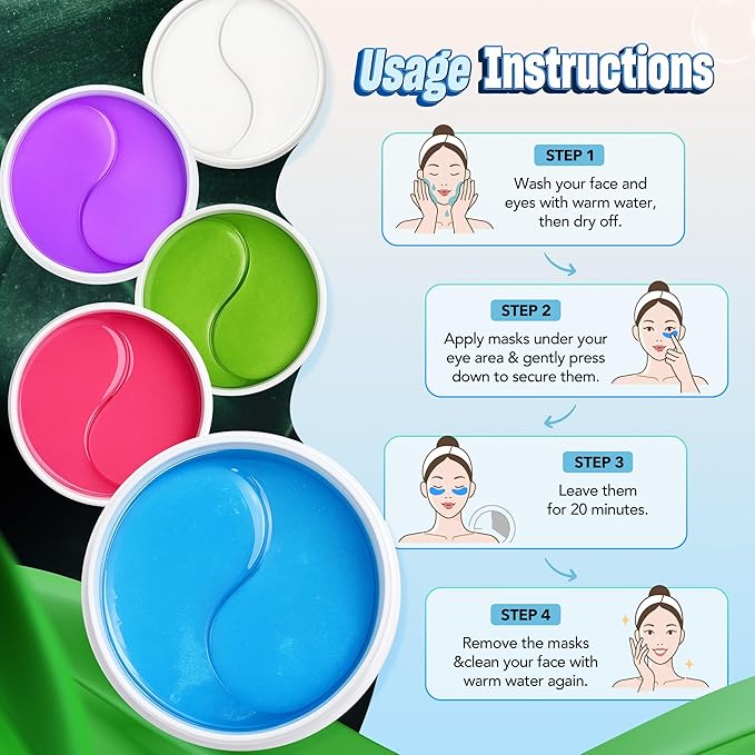 NAZANO Under Eye Patches - 60 Pack for Puffy Eyes, Dark Circles, Bags & Wrinkles with Hydrolyzed Collagen & Hyaluronic Acid - Eye Care Pads for Daily Skincare (Blue)