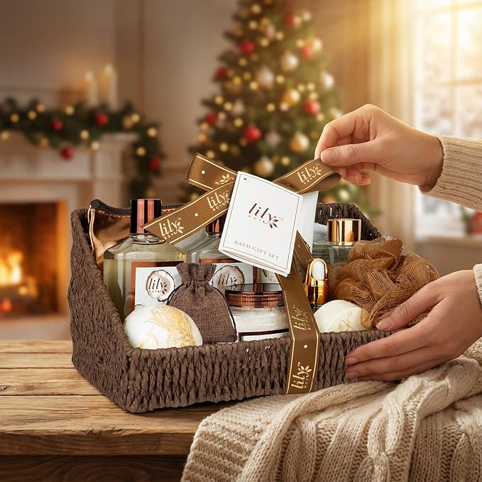 Mother's Day Gift Basket for Mom, Spa Gift Basket for Women, Gifts for Women, Coconut Vanilla Bath and Body Spa Gifts for Women & Men, Spa Gift Set Designed for Fathers Day, Birthday, Christmas Gifts