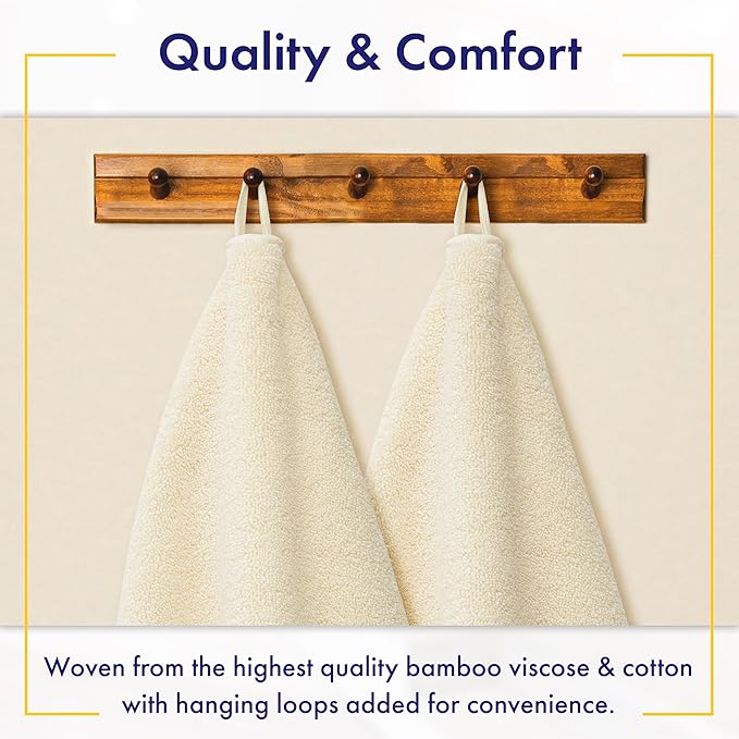 Alusa Home Ultra Soft & Plush Viscose from Bamboo Bath Sheets - 700 GSM Pack of 2 - Extra Large 70x35 in - Super Absorbent & Quick Drying (Papyrus)