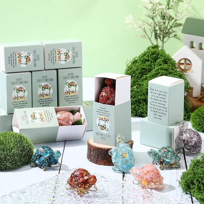DoubleFill 24 Set Office Positive Gifts for Coworkers Employee Appreciation Gifts Bulk Emotional Pocket Hug Support Appreciation Gift for Staff Teacher Team (Natural Crystal)