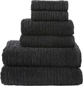 SKL Home CloudSoft 100% Cotton Luxury 6-Piece Towel Set, 600 GSM, Ultra Plush & Absorbent - 2 Bath Towels, 2 Hand Towels, 2 Washcloths, Slate