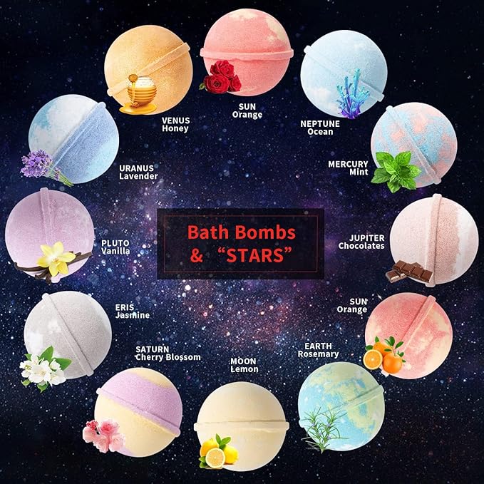 Fafamara Bath Bombs Gift Set - 24 Pcs Handmade, Natural & Organic Essential Oil Bubble Bath for Women and Girls