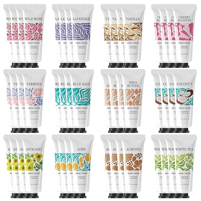 48 Pack Hand Cream Bulk Gifts for Women,Mothers Day Gifts Bulk,Travel Size Hand Lotion for Dry Hands,Teacher Appreciation Gifts,Nurses Week Gift,Thank you Gifts Bulk,Party Favors Bridesmaid Gifts
