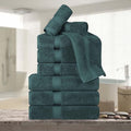 Superior Egyptian Cotton Pile 9 Piece Towel Set, Includes 3 Bath, 3 Hand, 3 Face Towels/Washcloths, Ultra Soft Luxury Towels, Thick Plush Essentials, Guest Bath, Spa, Hotel Bathroom, Teal