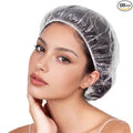 120 PCS Disposable Shower Caps – Large Thick Waterproof Stretchable Clear Plastic Bath Hair Bonnet for Women, Men, Long Hair, Ideal for Hair Treatment, Travel, Spa & Home Use(18.1")