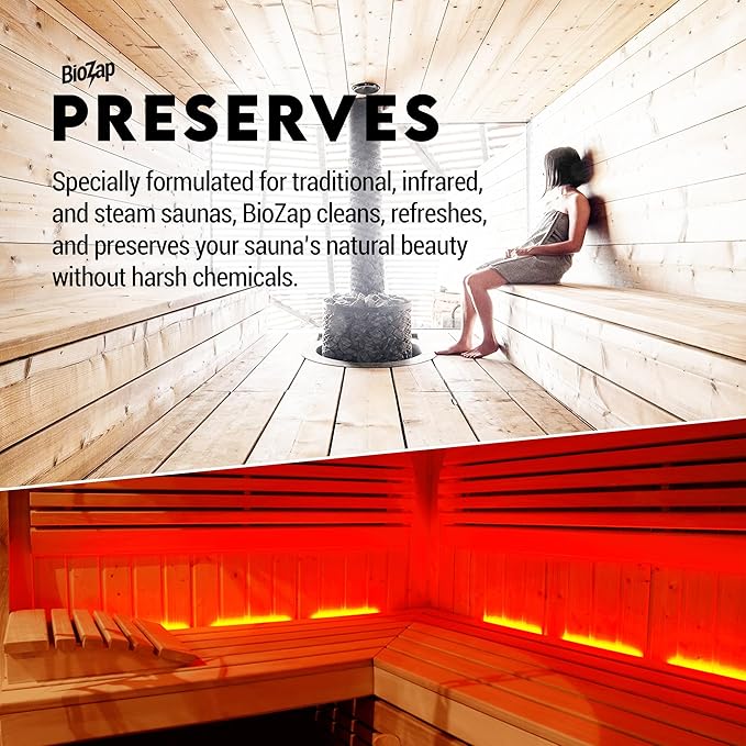 RadonSeal Tea Tree Oil Sauna Cleaner & Deodorizer - BioZap Spray Cleaner & Deodorizer for Traditional, Infrared, Barrel & Steam Saunas