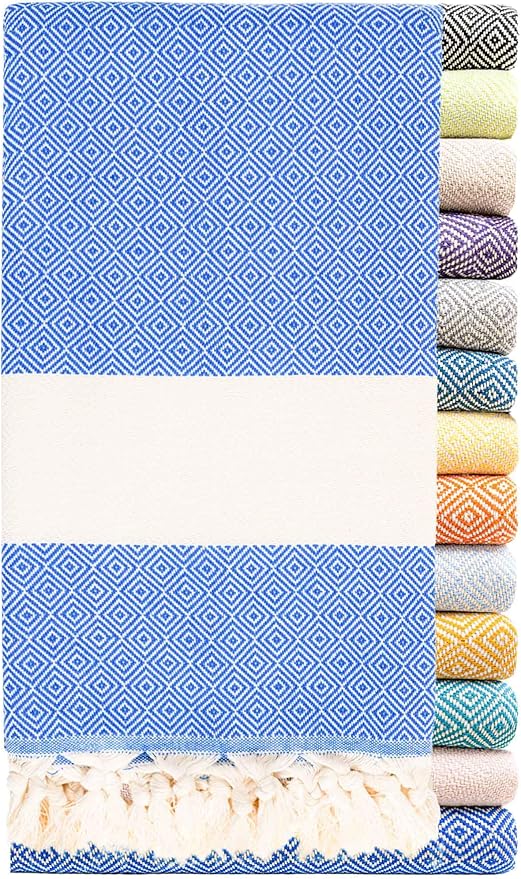 Turkish Beach Towel Oversized Clearance XL 40x71- Sand Free - 100% Cotton Quick Dry - Extra Large Blanket Travel and Pool for Adults- Cloud Sandproof, Beach Essentials for Women