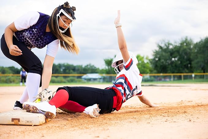 RIP-IT Original Defense Softball Face Mask, Lightweight, Protective Fielder's Softball Face Shield with Ponytail Strap & Soft Foam Padding
