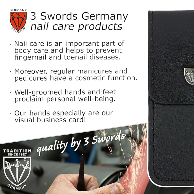 3 Swords Germany - Brand Quality Double Sided (fine & coarse) Sapphire Metal Pocket Nail File (1 Piece), Made in Solingen Germany