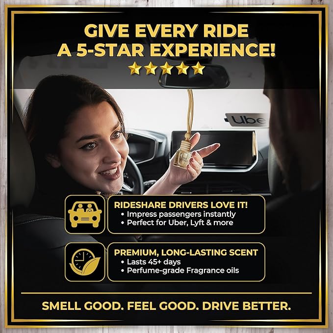 Urban Naturals Car Air Freshener Diffuser Dreaming of White Tea Scent, Hotel Scents Collection, Strong Long Lasting Aroma Made in USA, Hanging Oil Diffuser + Vent Cip Car Accessories (3 Pack)