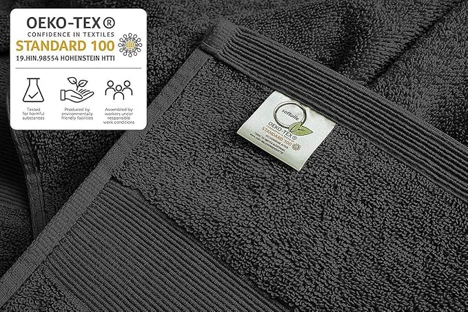 Softolle Luxury Bath Towels Set of 4 (27” x 54”) | Towels for Bathroom | Super Soft | Highly Absorbent Towels for Home, Spa, Gym (Grey)