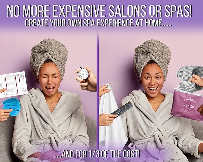 Crafts And The City SOO Jelly Pedicure Packs - Pedicure Foot Soak For Feet - Moisturizing Jelly Spa Pedi Soak - Foot Spa Bath Soak For Soaking - Pedicure Foot Gel (Lavender)