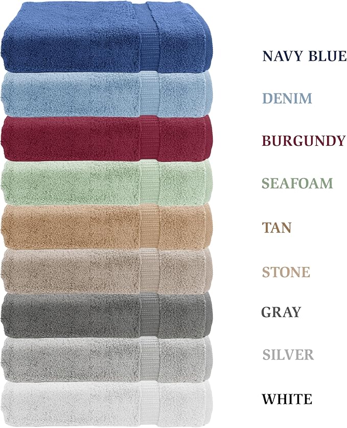 MyPillow My Towel 6 Piece Set - Premium Cotton Soft Absorbent Towels, 2 Bath Towels, 2 Hand Towels, 2 Wash Cloths [6 Piece Set, Denim Blue]