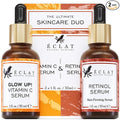 Eclat Skincare Face Serum Set – Vitamin C & Retinol Serum for Face - Anti Wrinkle, Dark Spots, Hydrating Facial Routine – 2 Pack Anti Aging Skin Care Set