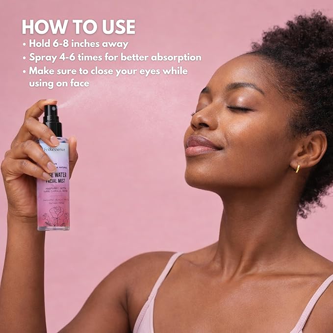 Folkulture Rose Water Spray for Face - Hydrating Face Mist & Hair Spray | 100% Natural, Alcohol-Free Skin Care & Makeup Setting Spray with Damask Rosewater| Agua De Rosas para La Cara - 6.76 Fl Oz