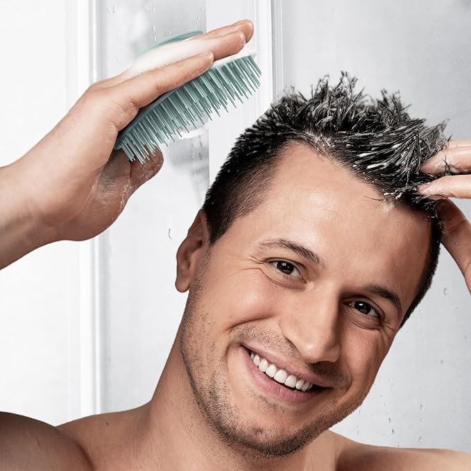 ecoed Scalp Massager Shampoo Brush, Scalp Scrubber & Exfoliator for Dandruff Removal, Wet & Dry Dandruff Comb and Detangler for Men and Women, Suitable for Short Medium Hair (Blue)