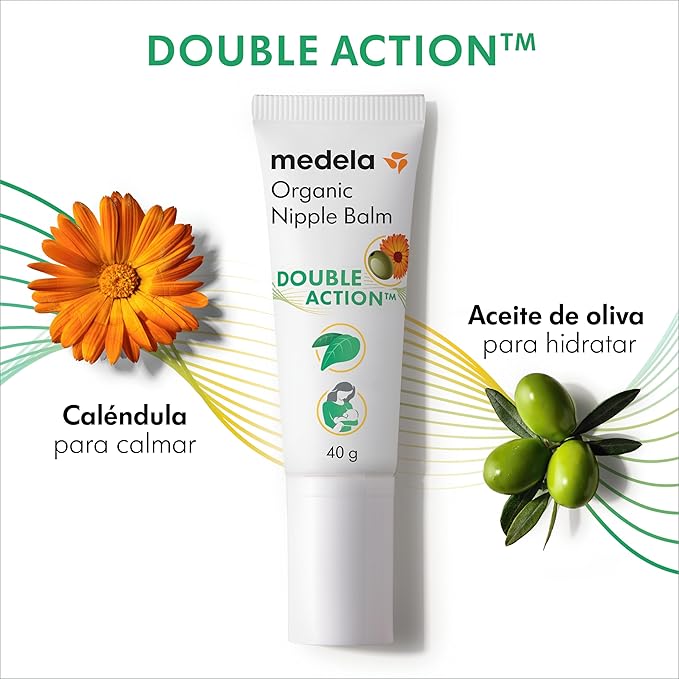 Medela Organic Nipple Cream & Pumping Lubricant, Soothes & Nourishes for Breastfeeding, Made with Natural Ingredients, Provides Fast Relief for Sore Nipples, Postpartum Essential, 1.34 fl oz