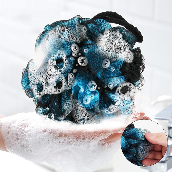 Chuya 4 Pack Shower Loofahs Sponges 70g Large,Bath Sponge Loofah Body Scrubber Balls for Family Washing