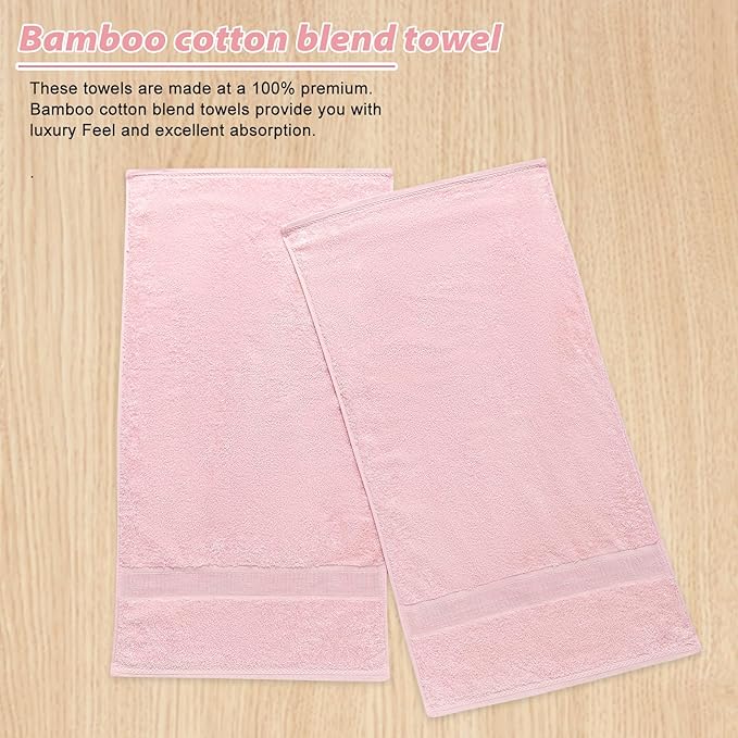 Aibaser Hand Towels-16x30inch - Lightweight and Highly Absorbent Hand Towels for Bathroom, Travel, Gym, Shower and Spa (Pink)