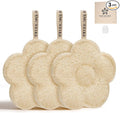 Natural Loofah Exfoliating Body Scrubber Made with Natural Egyptian Shower Loofah Sponge Travel Loofah Sponge for Women & Men with an Adhesive Hook (3 Packs)