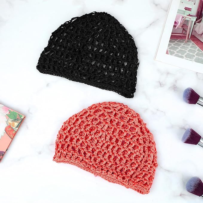 WLLHYF Wig Cap Thick Long Hair Caps Adjustable Net Mesh Braided Weaving Making Crochet Sew Weave Fishnet Grip Headband
