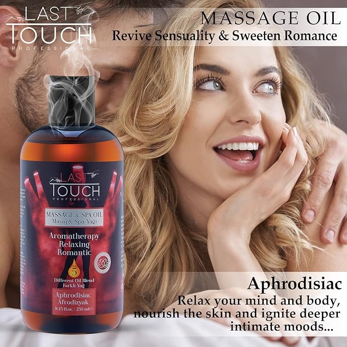 Massage Oil for Couples – Sensual and Relaxing Aromatherapy Body Oil – Romantic Massage for Home Spa & Stress Relief – Massage Oils for Date Night - Aphrodisiac Massage Oil - 8.45 Fl Oz