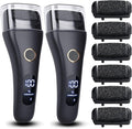 2 Pack Electric Foot File Callus Remover for Feet - Larger Grinding Head&3Speed, Pedicure Kit Foot Scrubber Dead Skin Callus Remover, Foot Care Kit Pedicure Tools for Callus Hardskin Dry Cracks