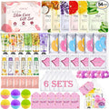 60PCS Spa Party Supplies for Girls, Include Face Masks, Hand Cream, Lip Balm, Foot Bath Bombs, Lip Mask, Under Eye Patches, Compressed Towels, Spa Birthday and Sleepover Party Supplies for Girls Women