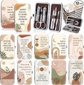 Capoda 12 Set Positive Affirmations Gifts Bulk Manicure Set Mothers Day Gift Nail Clippers Kit 7 in 1 Boho Inspirational Manicure Kit for Women Coworkers Employee Teacher Staff Nurse Gifts Supplies